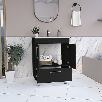 Essential Single Bathroom Vanity, One Draw, Double Door Cabinet