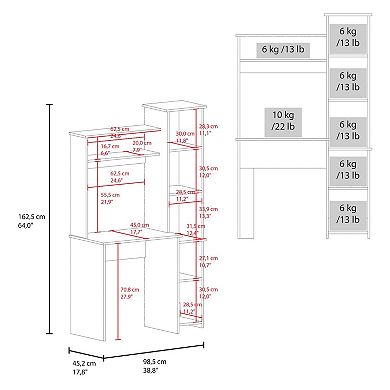 Aramis Desk, 6 Shelves