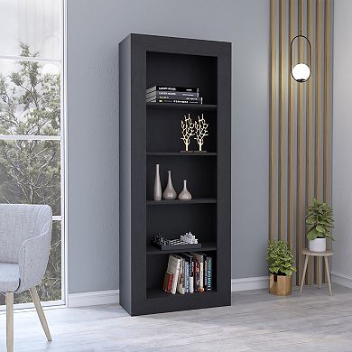 Poros Bookcase with Vertical Design and 5 Storage Shelves
