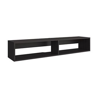 Lakes TV Stand with 2 Shelves, Black Wengue