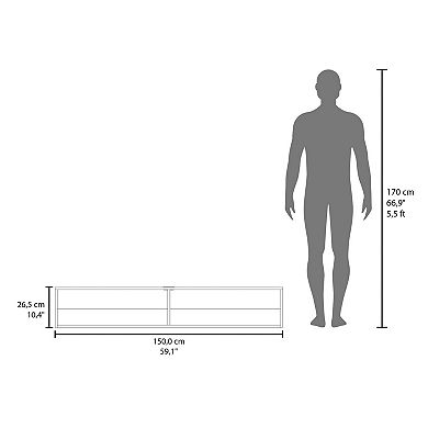 Lakes TV Stand with 2 Shelves, Black Wengue