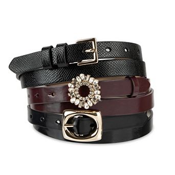 Women's LC Lauren Conrad 3-Pack Skinny Belt Set