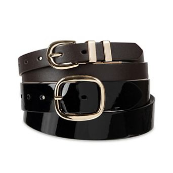 Women's LC Lauren Conrad 2-Pack Modern Western Slim Belt Set