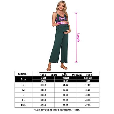 Women's Maternity 1 Piece Jumpsuit V Neck Sleeveless Straps Wide Leg Romper