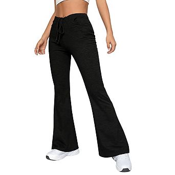 Womens Drawstring Waist Relaxed Casual Pants with Side Pockets