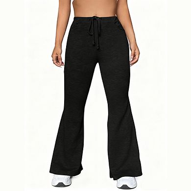 Womens Drawstring Waist Relaxed Casual Pants with Side Pockets