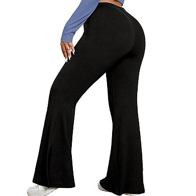 Plus Size Pants for Women Long Flared Oversized Boot Cut Leggings Bell-Bottoms Basic Tight Pants