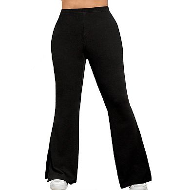 Plus Size Pants for Women Long Flared Oversized Boot Cut Leggings Bell-Bottoms Basic Tight Pants