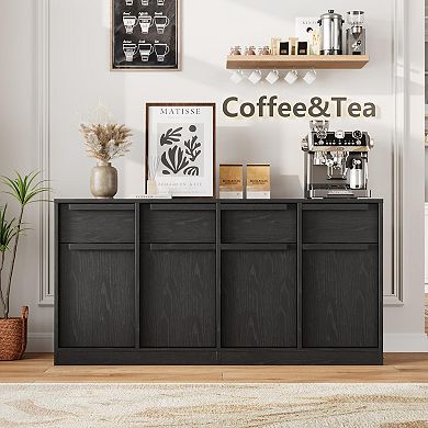 Modern Wood Grain Sideboard Buffet Cabinet,Multi-Functional Storage for Kitchen,Dining & Living Room