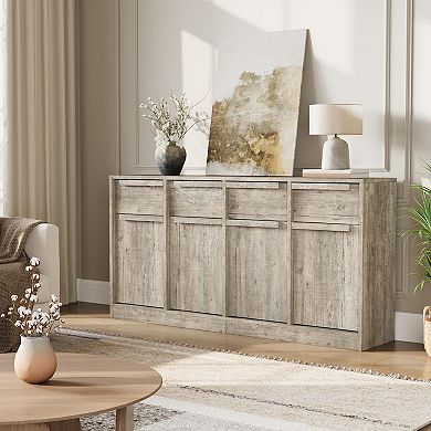 Modern Wood Grain Sideboard Buffet Cabinet,Multi-Functional Storage for Kitchen,Dining & Living Room