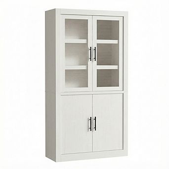 IDEALHOUSE 70” Tall Farmhouse Pantry Cabinet with 4 Doors & Adjustable Shelves