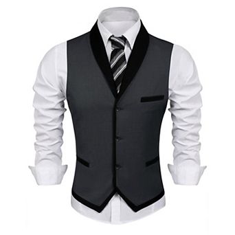 COOFANDY Men's Suit Vest Slim Fit Business Wedding Vests Dress Waistcoat