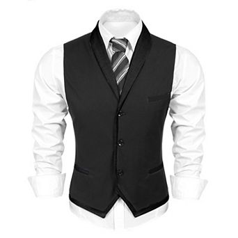 COOFANDY Men's Suit Vest Slim Fit Business Wedding Vests Dress Waistcoat