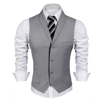 COOFANDY Men's Suit Vest Slim Fit Business Wedding Vests Dress Waistcoat