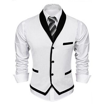 COOFANDY Men's Suit Vest Slim Fit Business Wedding Vests Dress Waistcoat
