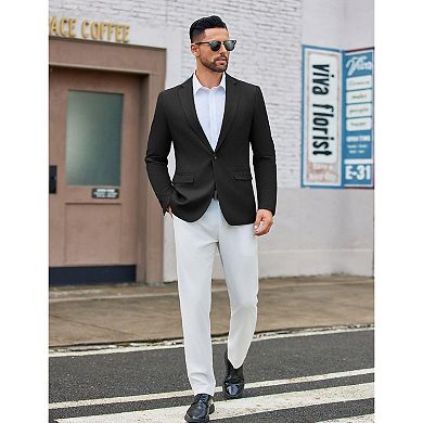 COOFANDY Mens One Button Sport Coat Slim Fit Suit Jacket for Wedding Party Dinner
