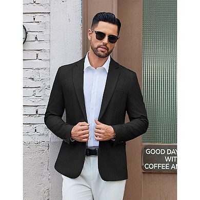 COOFANDY Mens One Button Sport Coat Slim Fit Suit Jacket for Wedding Party Dinner