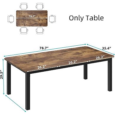 ANIXOL Modern Rectangular Dining Table, Metal Frame (Seats 6-8)