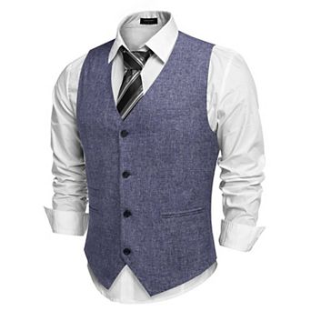COOFANDY Men's Casual Business Vests Lightweight Waistcoat Slim Fit Suit Vest