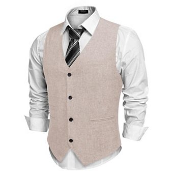 COOFANDY Men's Casual Business Vests Lightweight Waistcoat Slim Fit Suit Vest