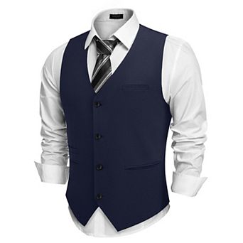 COOFANDY Men's Casual Business Vests Lightweight Waistcoat Slim Fit Suit Vest