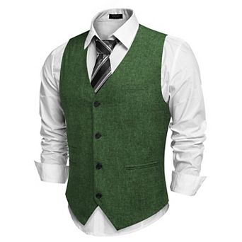 COOFANDY Men's Casual Business Vests Lightweight Waistcoat Slim Fit Suit Vest