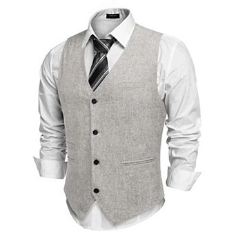 COOFANDY Men's Casual Business Vests Lightweight Waistcoat Slim Fit Suit Vest