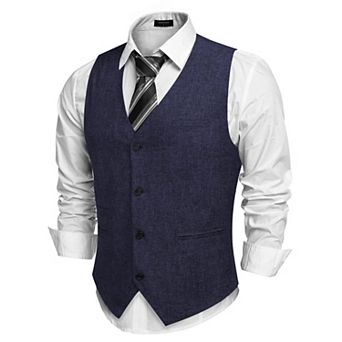 COOFANDY Men's Casual Business Vests Lightweight Waistcoat Slim Fit Suit Vest