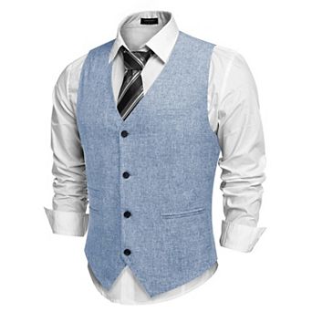 COOFANDY Men's Casual Business Vests Lightweight Waistcoat Slim Fit Suit Vest