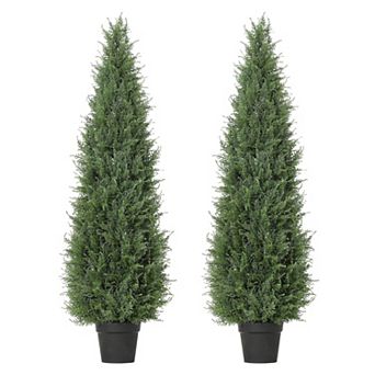 ANIXOL Set of 2 UV-Resistant Spiral Topiary Trees