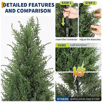 ANIXOL Set of 2 UV-Resistant Spiral Topiary Trees