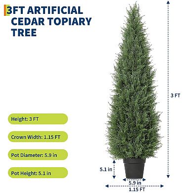 ANIXOL Set of 2 UV-Resistant Spiral Topiary Trees