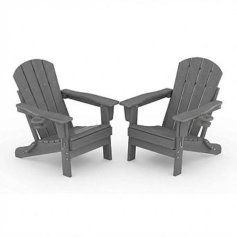 ANIXOL Folding Adirondack Chair, All-Weather HDPE Outdoor Patio Chair