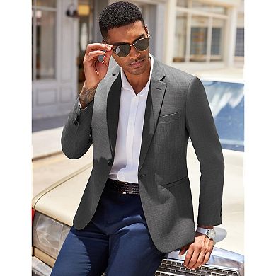 COOFANDY Men's Linen Cotton Casual Dress One Button Slim Fit Classic Lightweight Suit Jacket