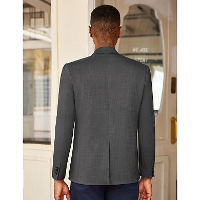 COOFANDY Men's Linen Cotton Casual Dress One Button Slim Fit Classic Lightweight Suit Jacket