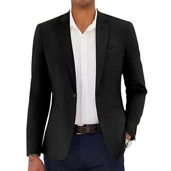 COOFANDY Men's Linen Cotton Casual Dress One Button Slim Fit Classic Lightweight Suit Jacket