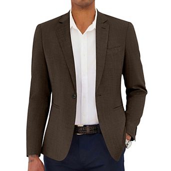 COOFANDY Men's Linen Cotton Casual Dress One Button Slim Fit Classic Lightweight Suit Jacket
