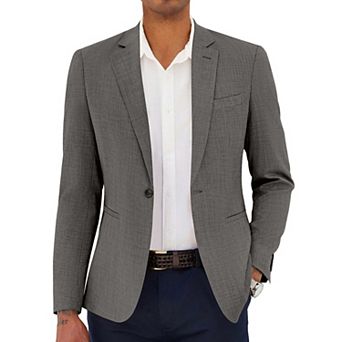 COOFANDY Men's Linen Cotton Casual Dress One Button Slim Fit Classic Lightweight Suit Jacket