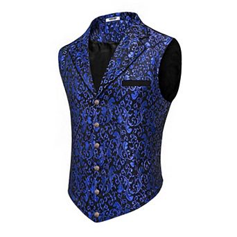 COOFANDY Men's Suit Vest Jacquard Victorian Formal Waistcoat Tuxedo Vests for Prom Wedding Party