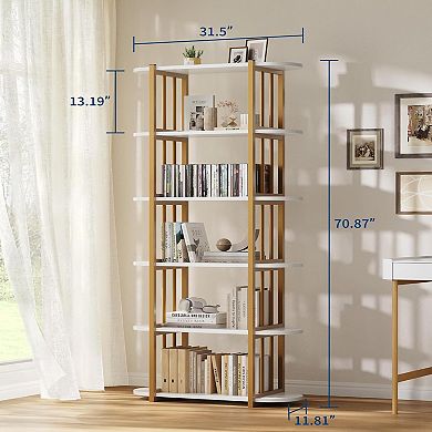 ANIXOL 6-Tier Industrial Tall Bookshelf