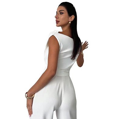 Women's Off The Shoulder Wrap Tank Top Sleeveless Tight Elegant Formal Party Going Out Tops