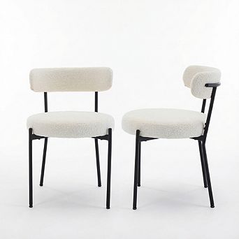 ANIXOL Mid-Century Modern Boucle Dining Chairs, Set of 2