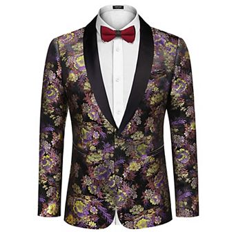 COOFANDY Mens Slim Fit Stylish Casual One-Button Suit Coat Jacket Business Blazers