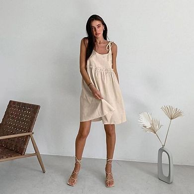Women's Mini Sleeveless Tank Scoop Neck Casual Flowy Sundress