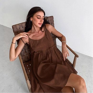 Women's Mini Sleeveless Tank Scoop Neck Casual Flowy Sundress