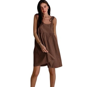 Women's Mini Sleeveless Tank Scoop Neck Casual Flowy Sundress