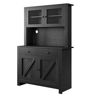 Farmhouse Pantry with Microwave Stand