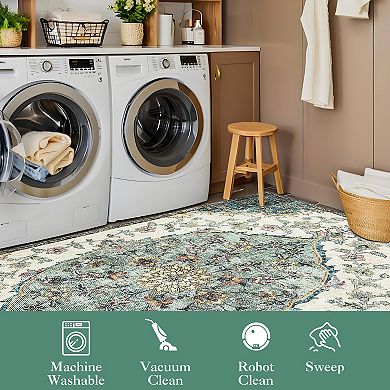 Boho Non-Slip Washable Large Area Rug for Bedroom, Apartment, Nursery, Playroom