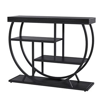 ANIXOL 4 tier Narrow Console Table with Circle Base
