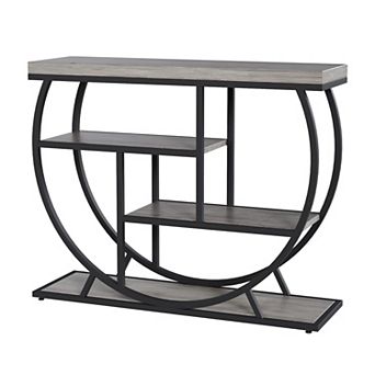 ANIXOL 4 tier Narrow Console Table with Circle Base